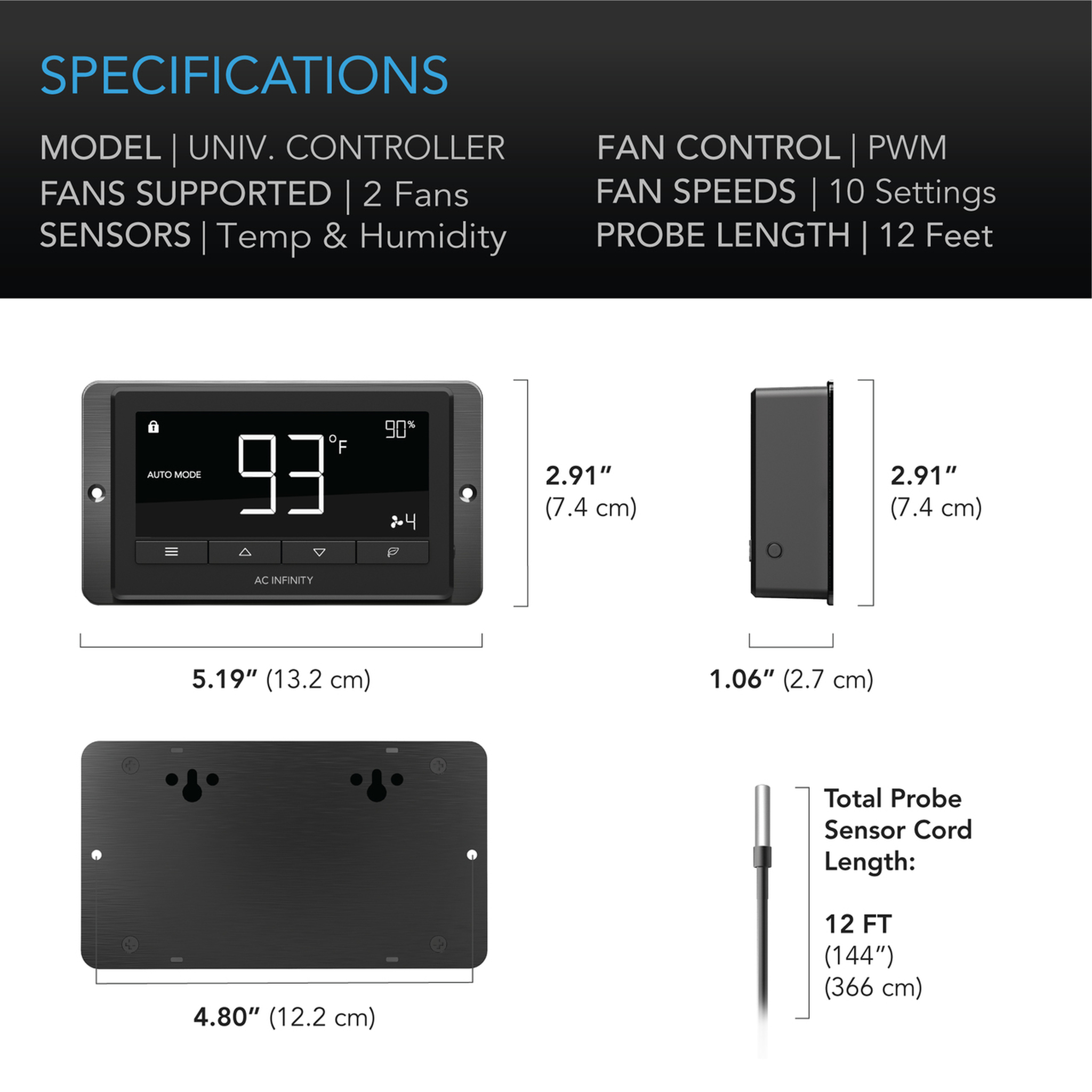 Universal Fan Controller with LCD Panel